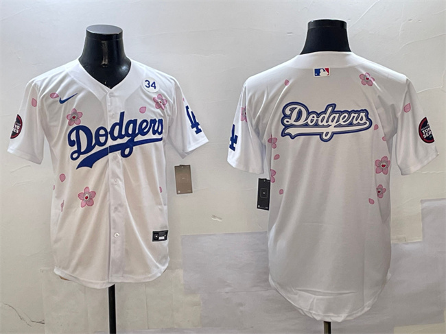Men's White Los Angeles Dodgers Team Big Logo 2025 Tokyo Series Limited Stitched Baseball Jersey